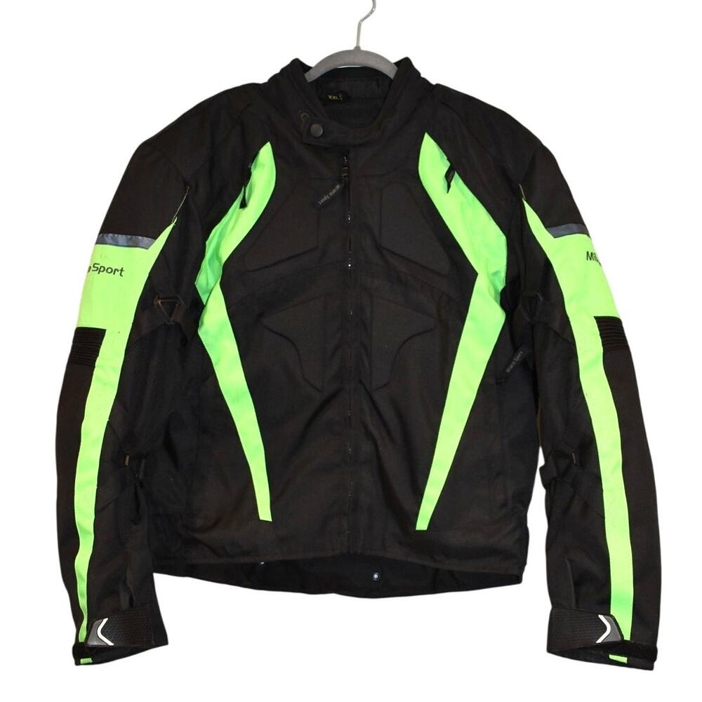 Milano Sport Gamma Waterproof Padded Motorcycle Jacket Men's XXL Black Green